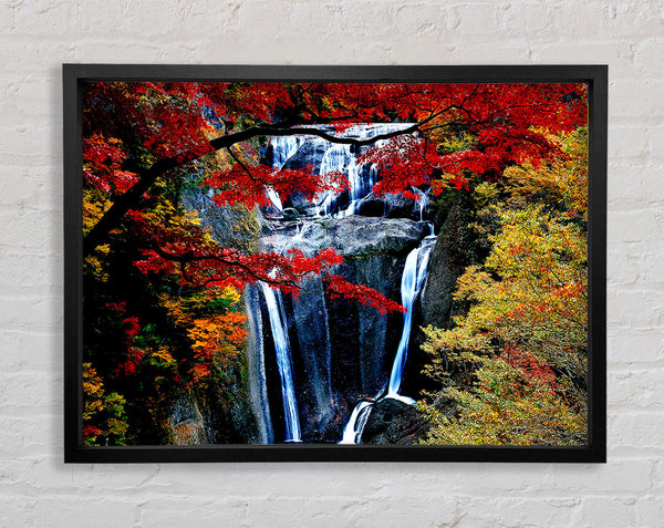 Waterfall Autumn Framed Print