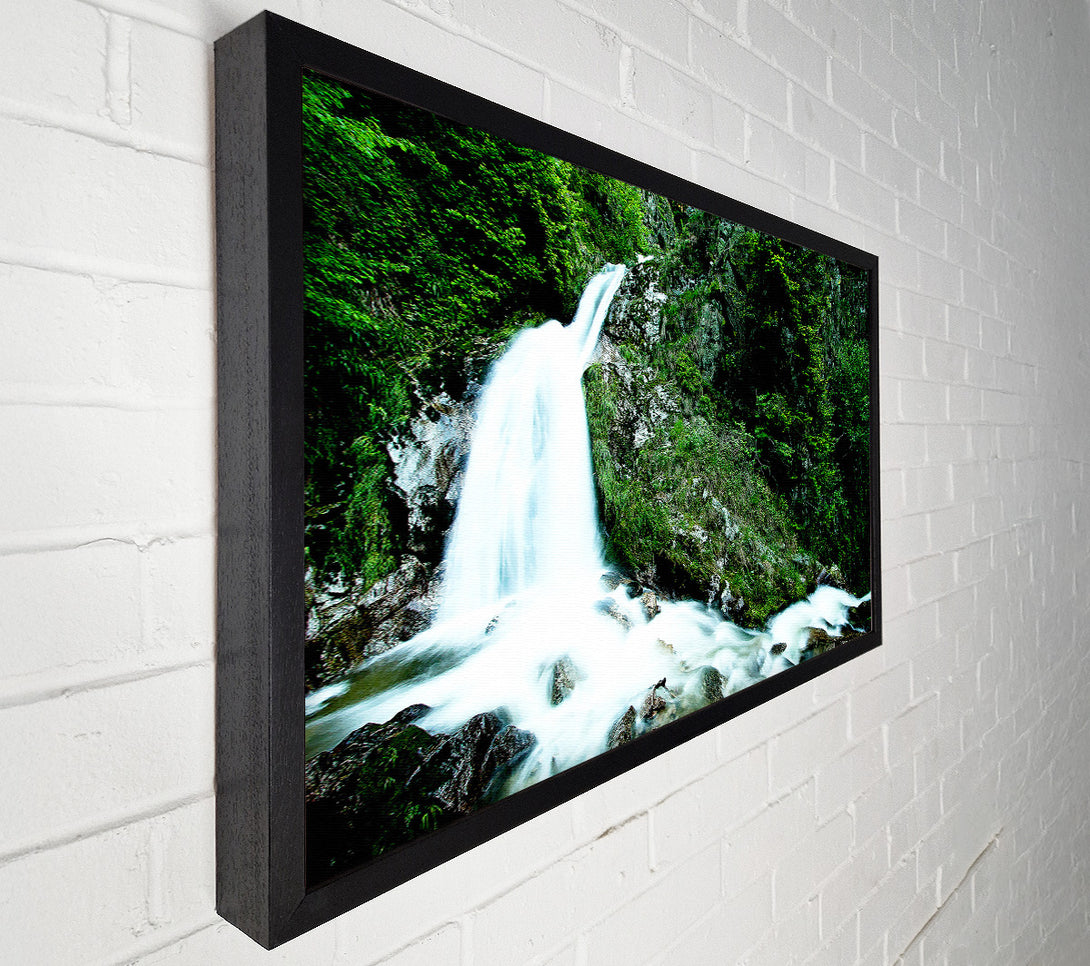  A Canvas Print of Mountain Waterfall Gush Canvas Print