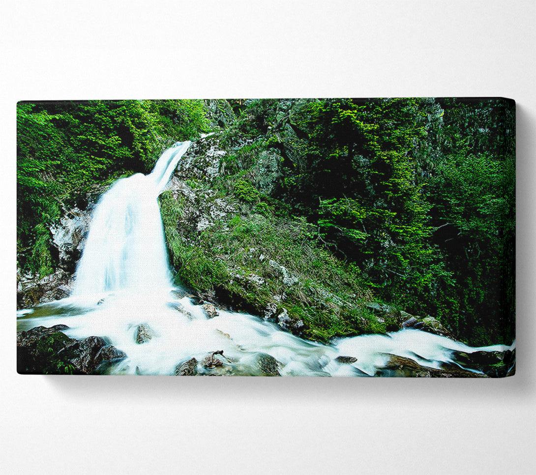  A Canvas Print of Mountain Waterfall Gush Canvas Print