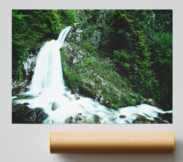 Mountain Waterfall Gush Giclee Print