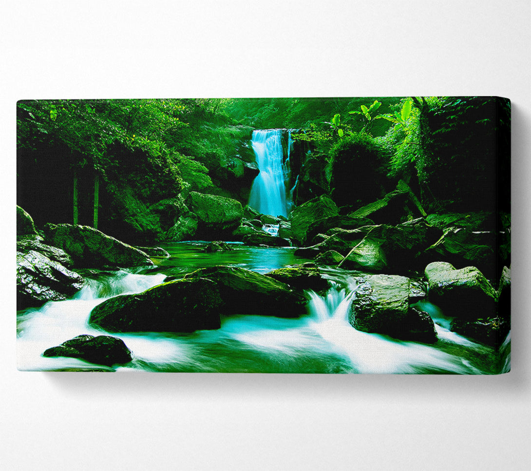  A Canvas Print of The Waterfall Flows Over The Rocks Canvas Art