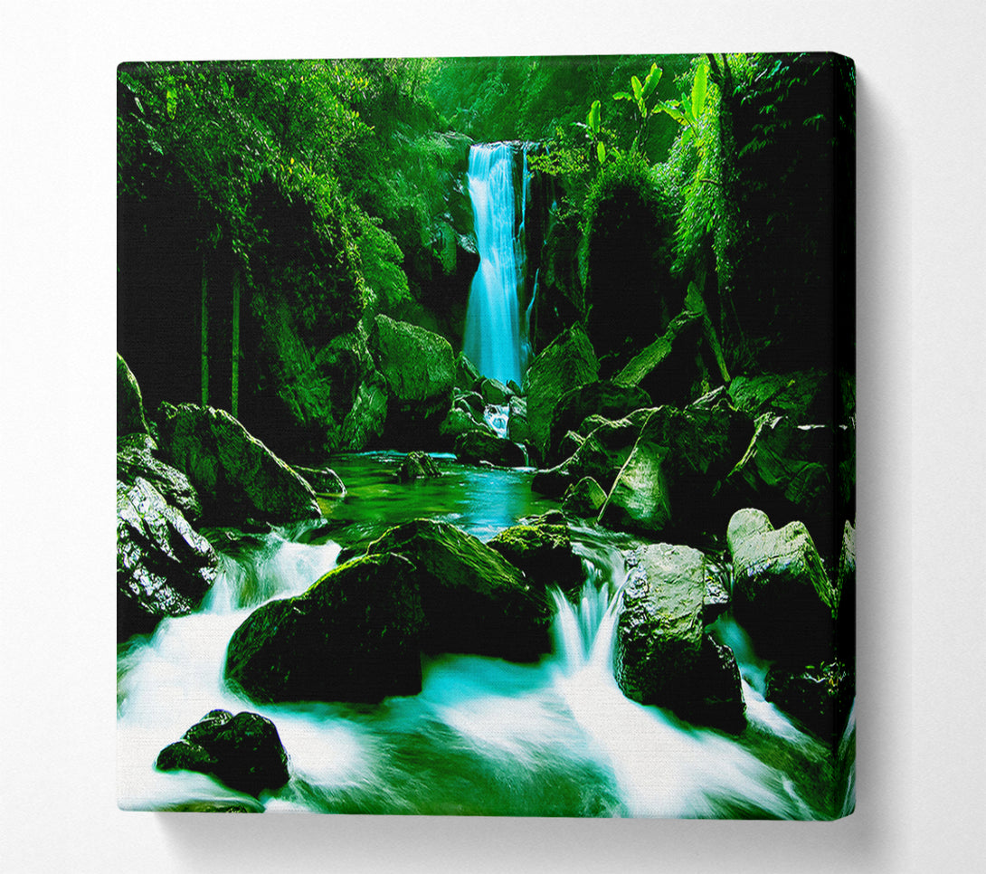  A Canvas Print of The Waterfall Flows Over The Rocks Canvas Art