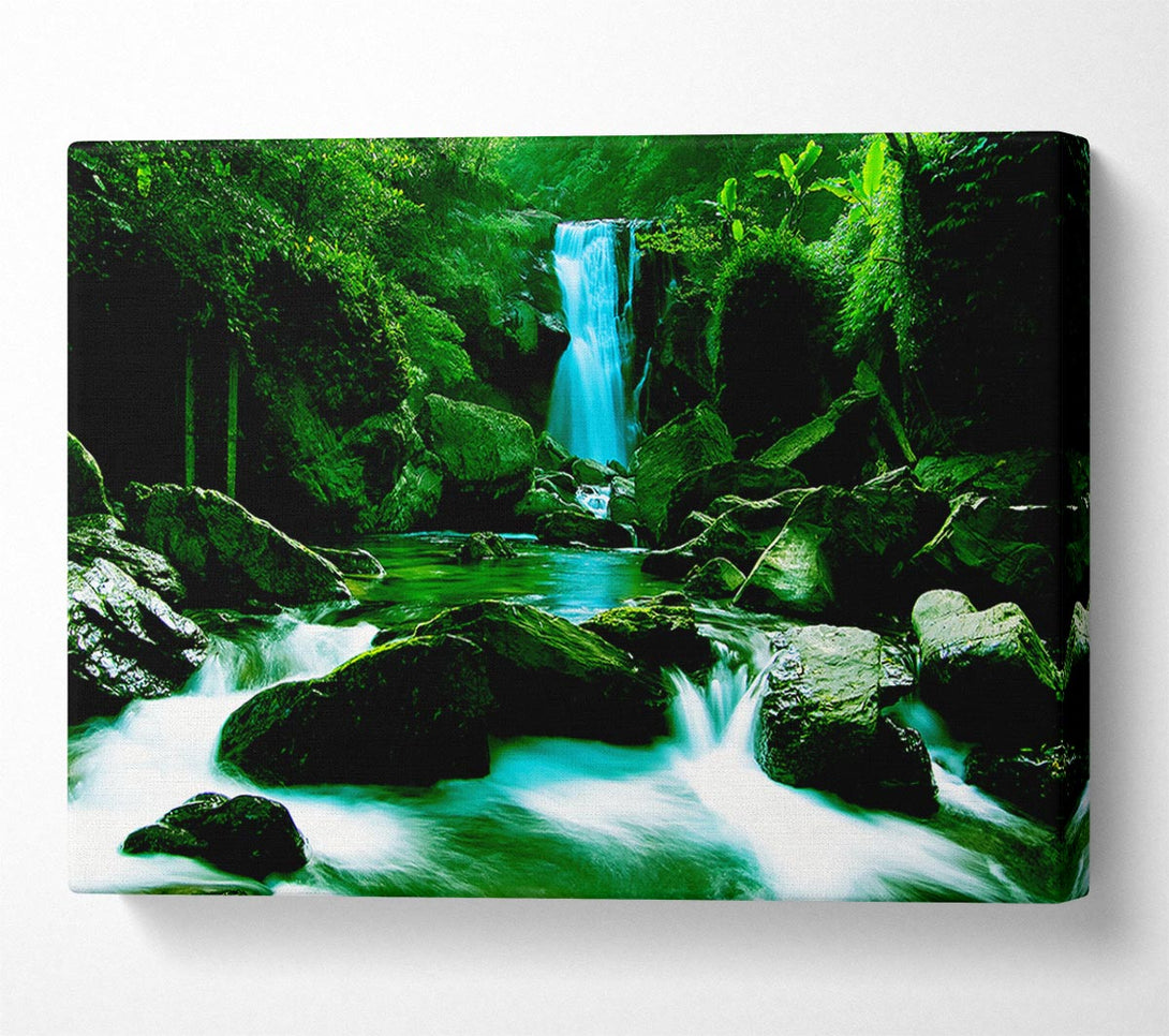  A Canvas Print of The Waterfall Flows Over The Rocks Canvas Art