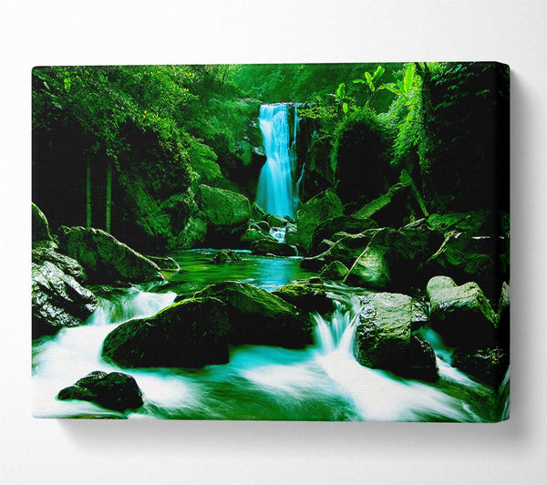  A Canvas Print of The Waterfall Flows Over The Rocks Canvas Art