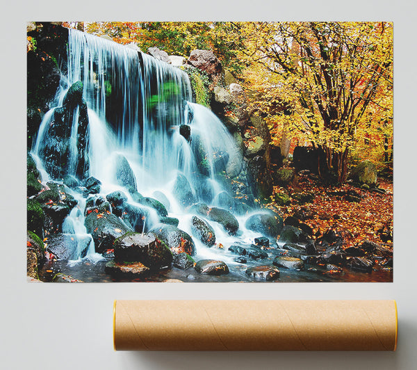 The Waterfalls Autumn Forest Giclee Print