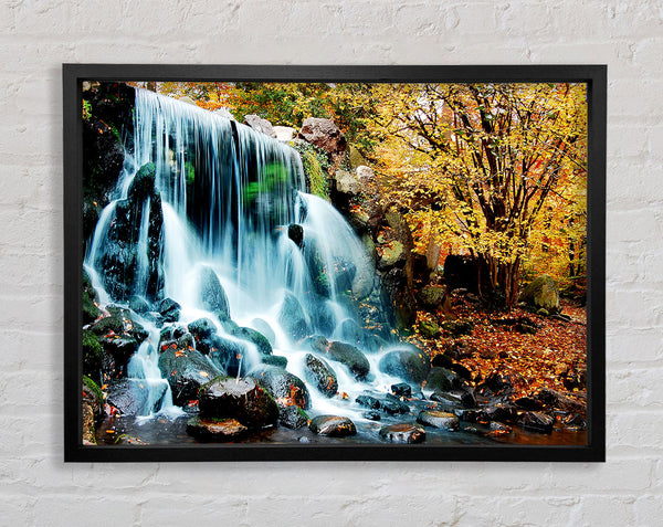 The Waterfalls Autumn Forest Framed Print