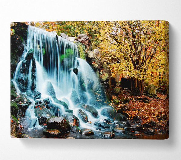  A Canvas Print of The Waterfalls Autumn Forest Canvas Wall Art