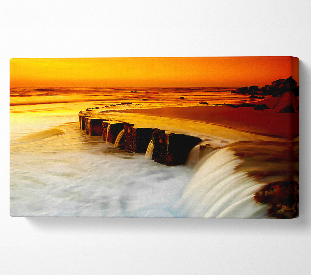  A Canvas Print of The Golden Flow To The Ocean Canvas Wall Art