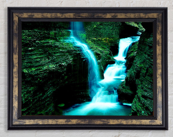 The Rock Formation Waterfall Framed Print
