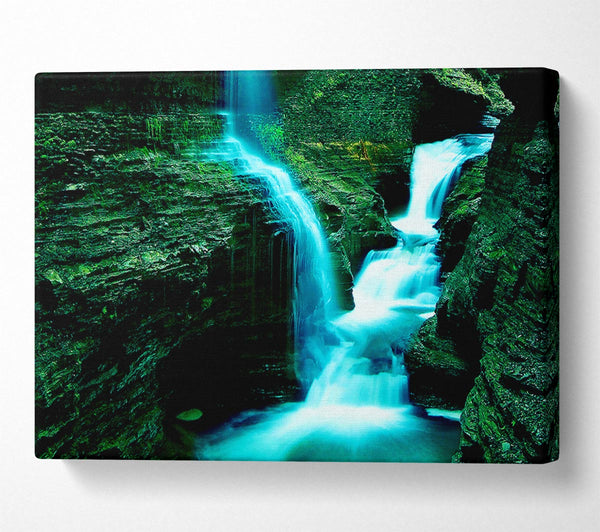 A Canvas Print of The Rock Formation Waterfall Canvas Print