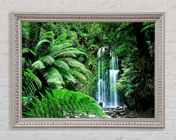 Hidden Woodland Waterfall Framed Print