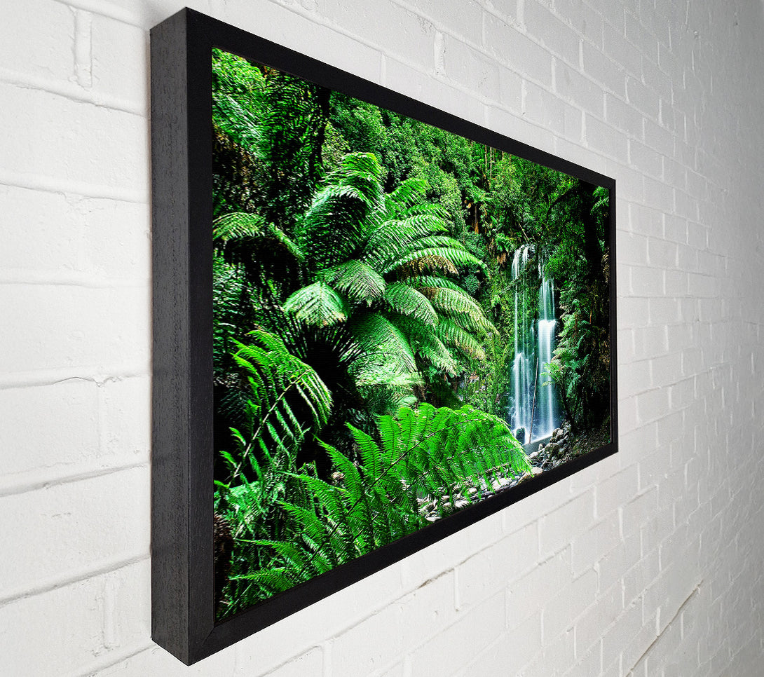  A Canvas Print of Hidden Woodland Waterfall Canvas Wall Art