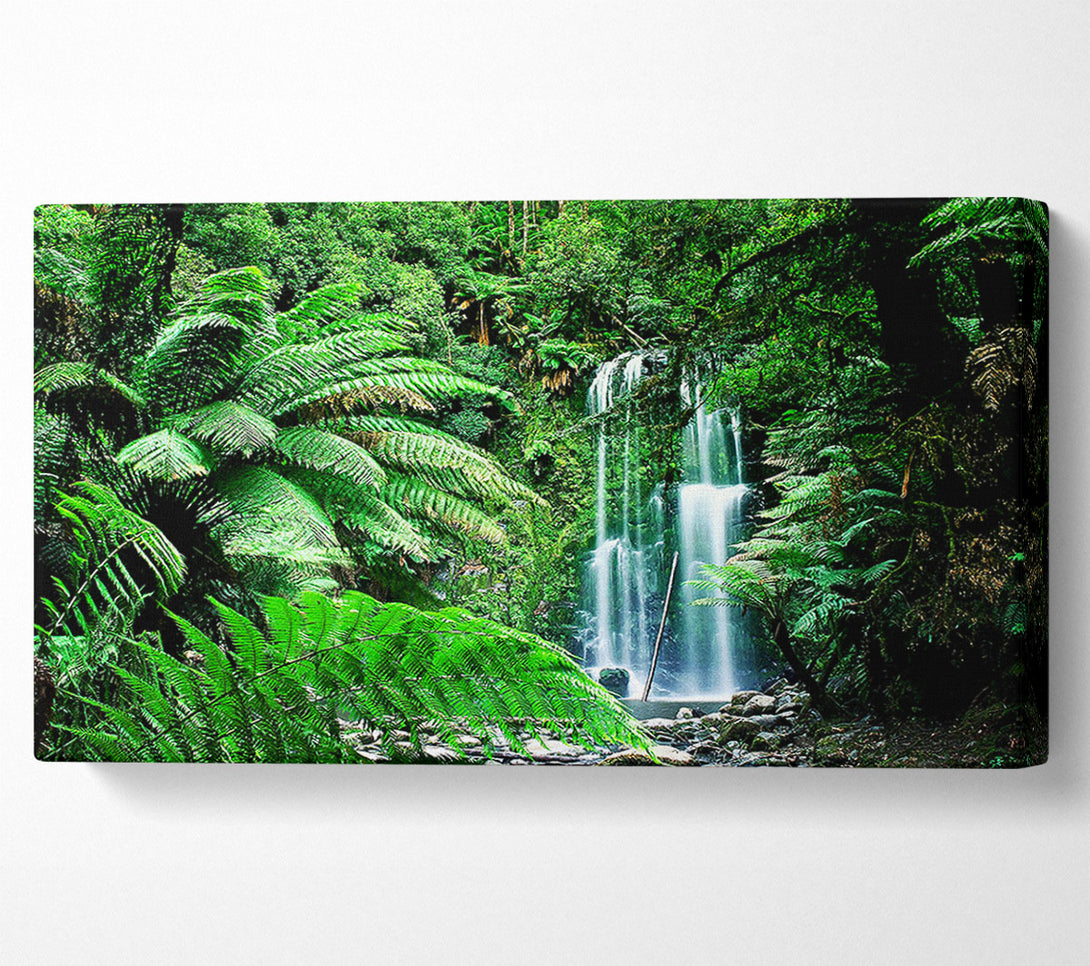  A Canvas Print of Hidden Woodland Waterfall Canvas Wall Art
