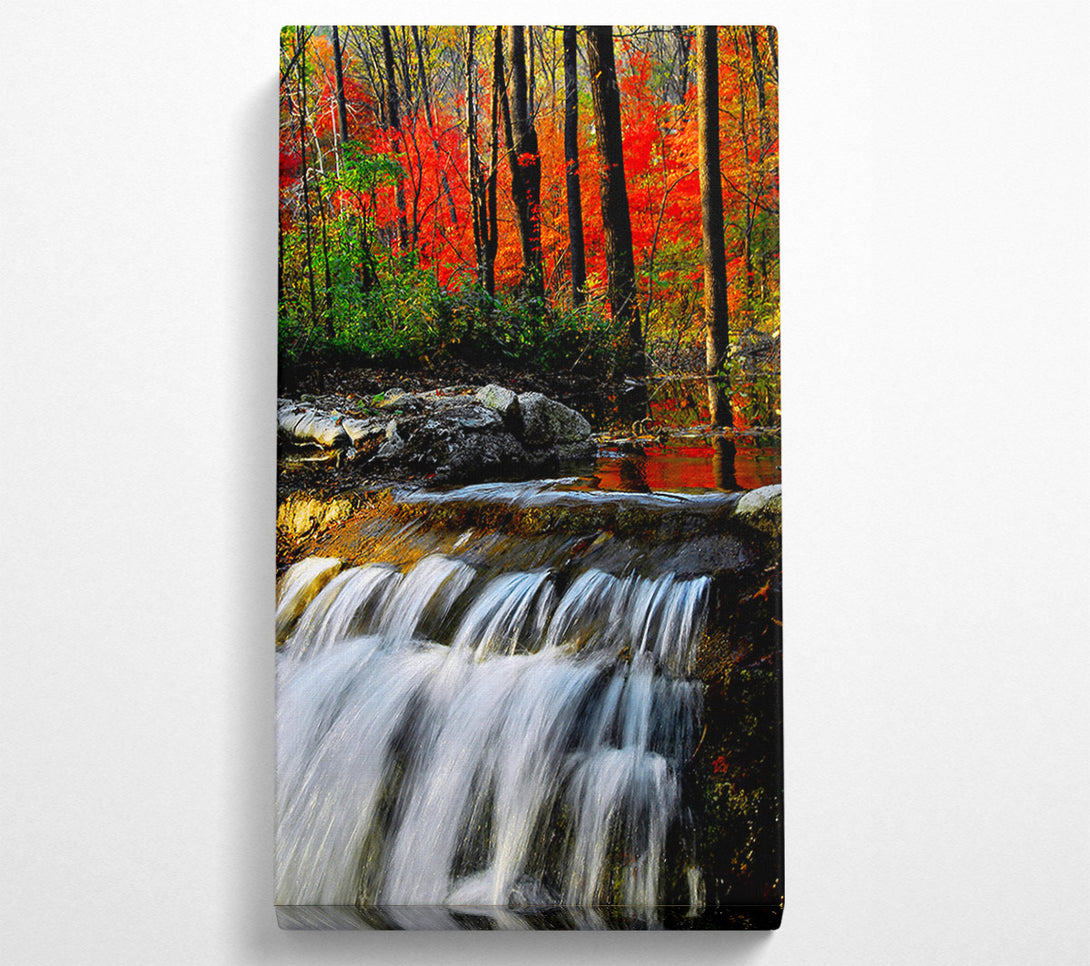  A Canvas Print of Autumn Waterfall Forest Canvas Print