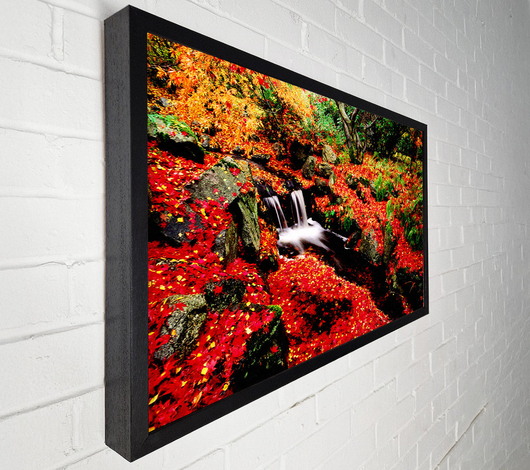  A Canvas Print of Red Winter Waterfall Canvas Art