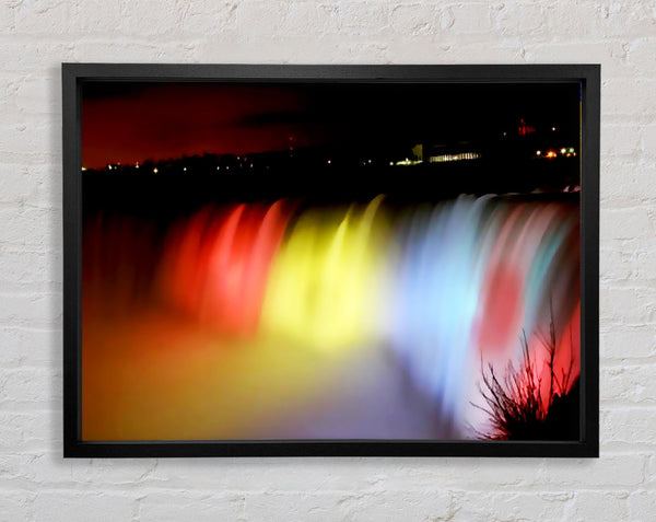Niagara Falls Night Rainbow Framed Print