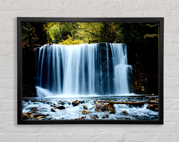 Waterfall Treetops Framed Print