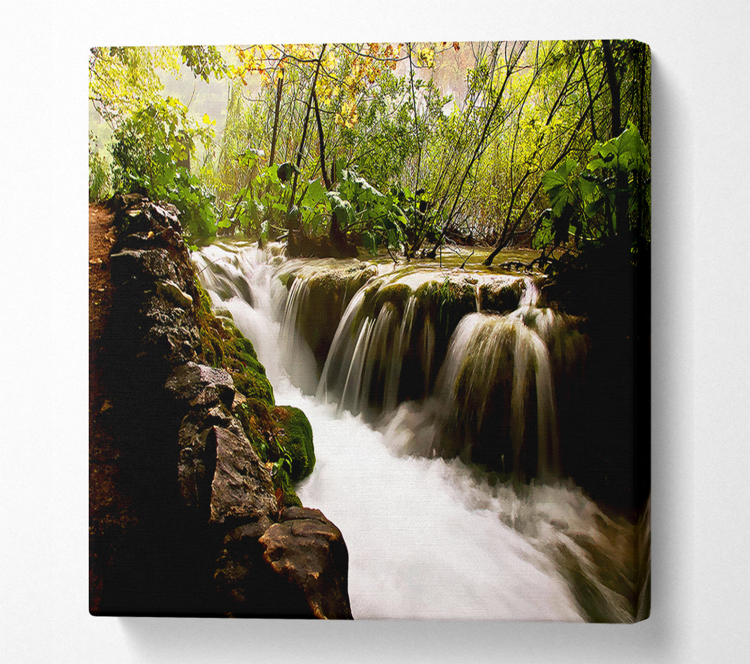  A Canvas Print of Where The Waterfall Flows Canvas Art