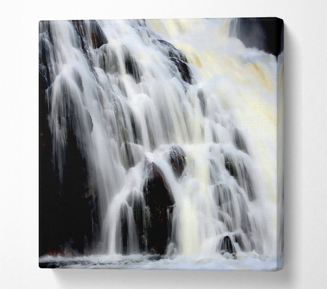  A Canvas Print of Gushing Waterfall Rocks Canvas Wall Art