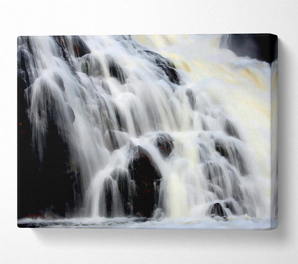  A Canvas Print of Gushing Waterfall Rocks Canvas Wall Art