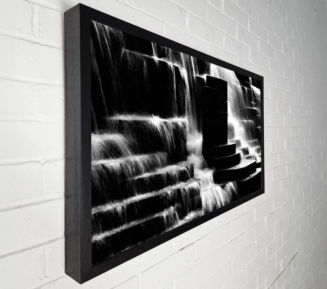  A Canvas Print of Waterfall B n W Canvas Print