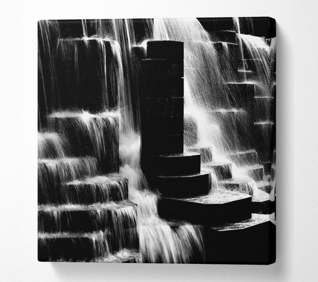  A Canvas Print of Waterfall B n W Canvas Print