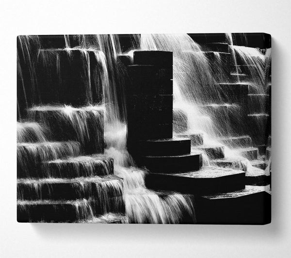  A Canvas Print of Waterfall B n W Canvas Print