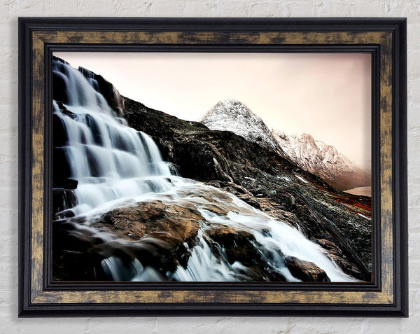 The Waterfall Mountain Framed Print