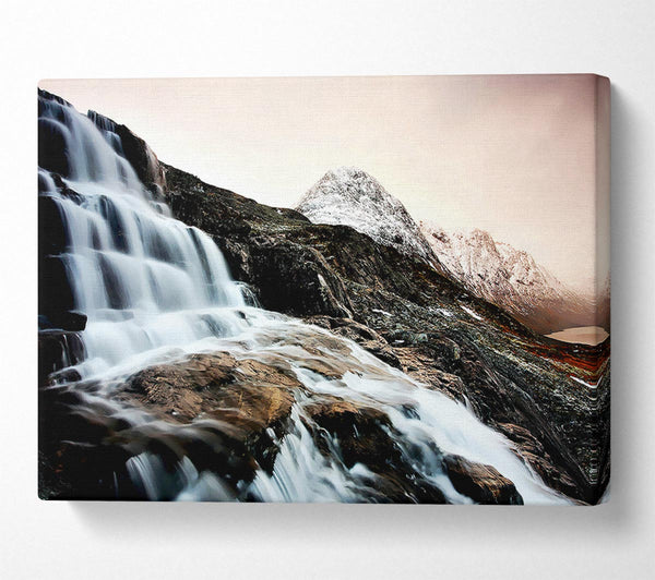  A Canvas Print of The Waterfall Mountain Canvas Print