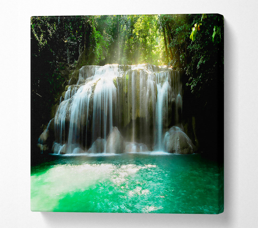  A Canvas Print of Waterfall Paradise Clear Waters Canvas Art