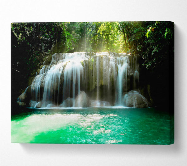  A Canvas Print of Waterfall Paradise Clear Waters Canvas Art