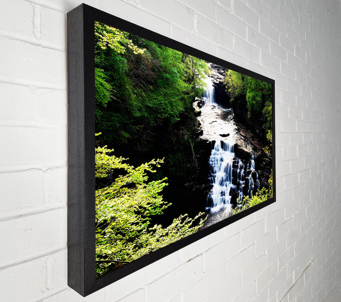  A Canvas Print of Forest Waterfall Gush Canvas Wall Art