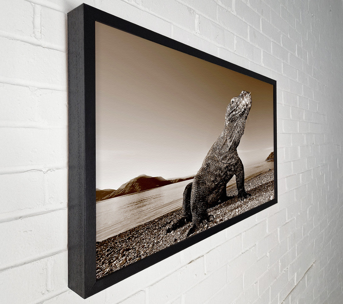  A Canvas Print of Beach Komodo Dragon Canvas Art