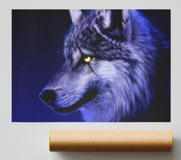 Blue Wolf Eye Poster