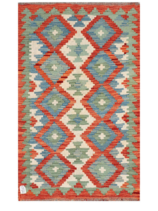 Maimana Afghanistan Kilim Rug - 122 x 78 cm