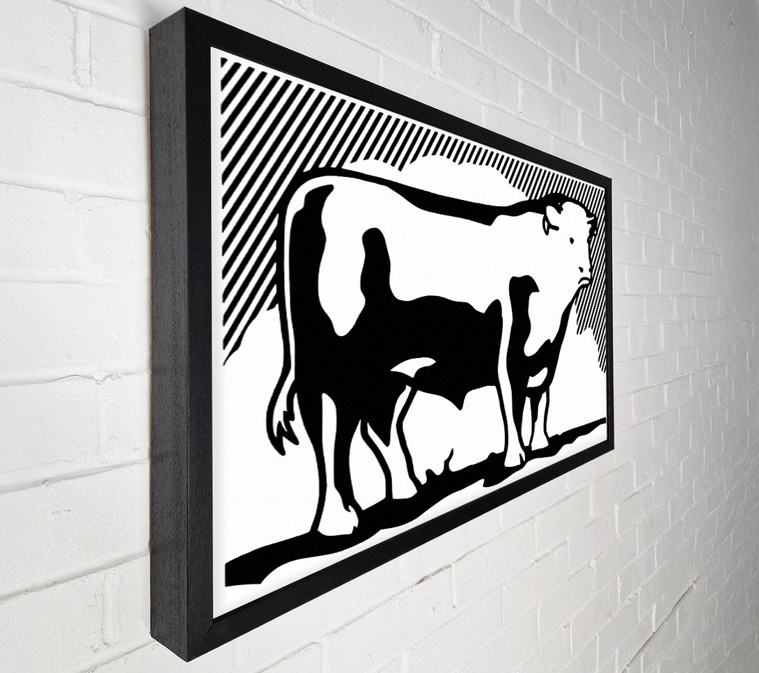  A Canvas Print of Cow B n W Canvas Print