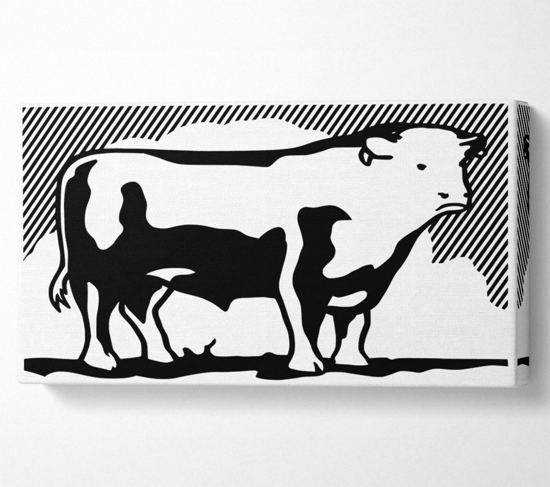  A Canvas Print of Cow B n W Canvas Print