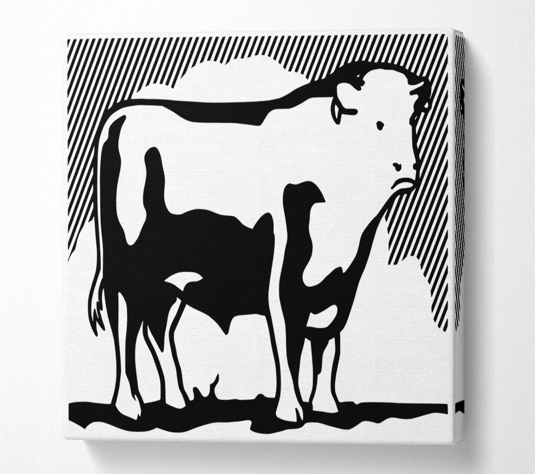  A Canvas Print of Cow B n W Canvas Print