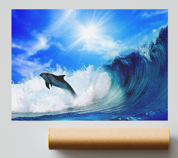 Dolphin Jumping In The Sea Giclee Print