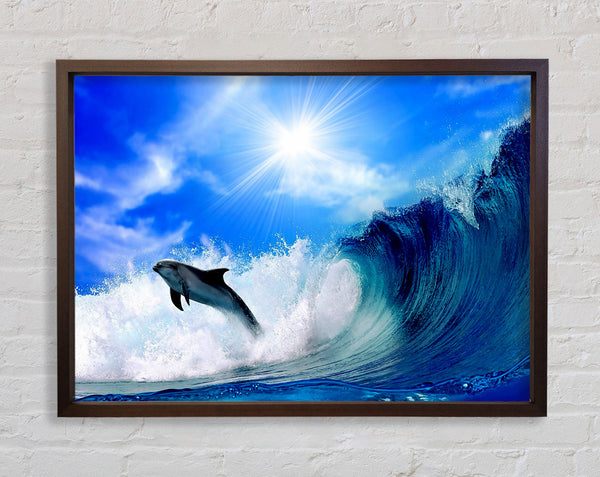 Dolphin Jumping In The Sea Framed Print
