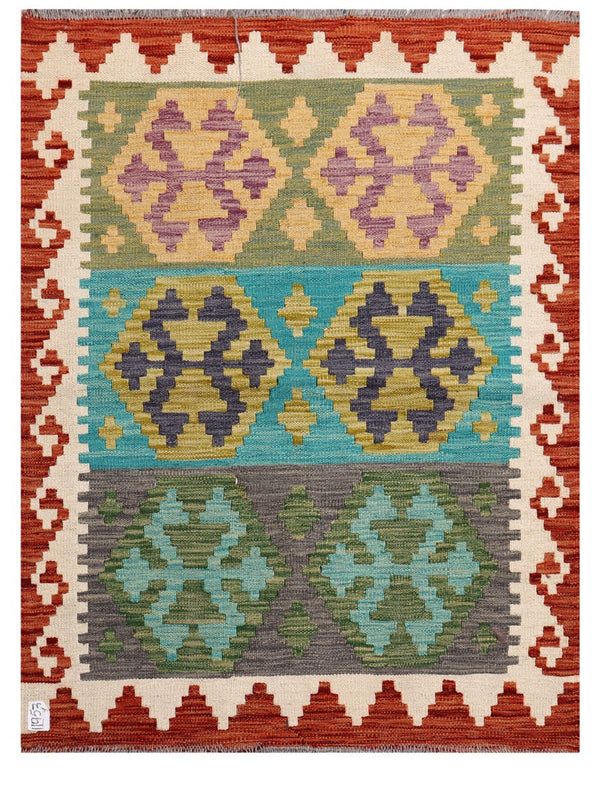 Maimana Afghanistan Kilim Rug - 121 x 94 cm