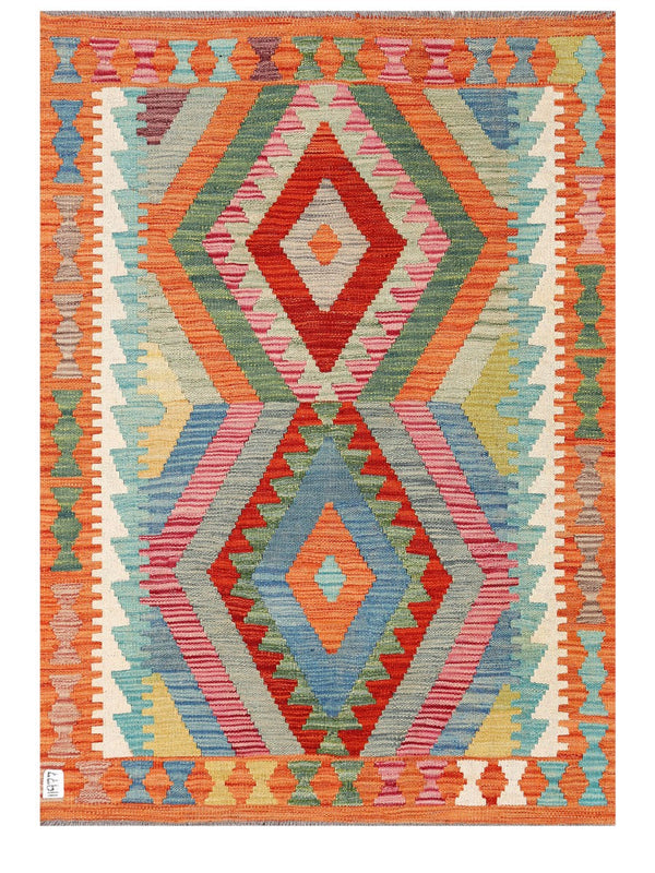 Maimana Afghanistan Kilim Rug - 141 x103 cm