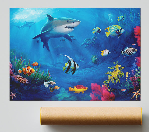 Fish Swirl Ocean Giclee Print