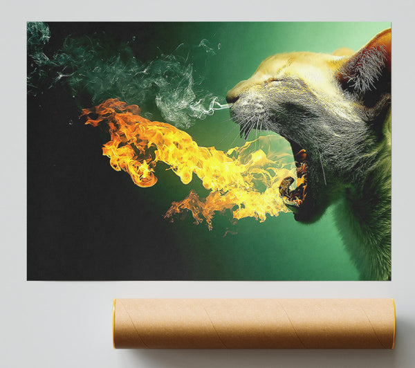 Flaming Cat Print