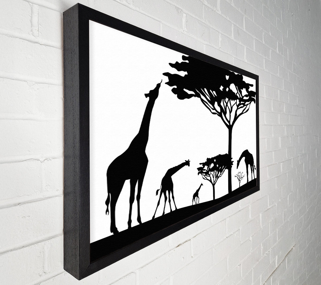  A Canvas Print of Giraffe Silhouette Canvas Wall Art