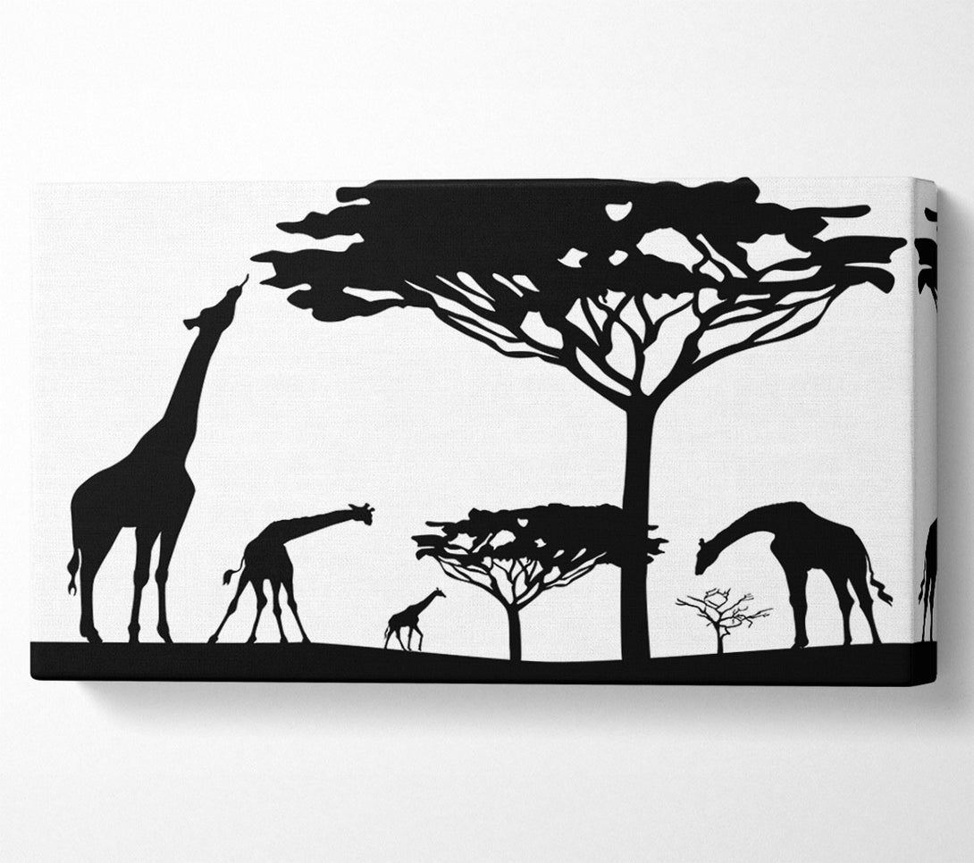  A Canvas Print of Giraffe Silhouette Canvas Wall Art