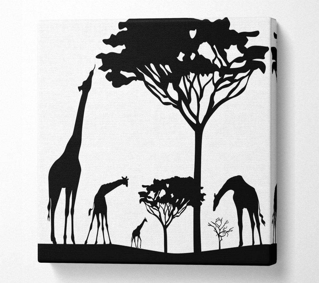  A Canvas Print of Giraffe Silhouette Canvas Wall Art