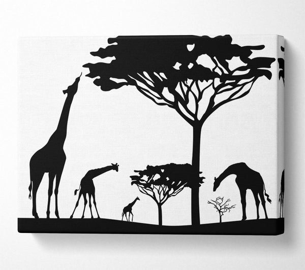  A Canvas Print of Giraffe Silhouette Canvas Wall Art