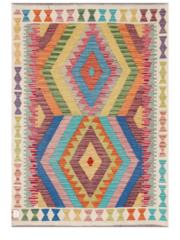 Maimana Afghanistan Kilim Rug - 142 x103 cm
