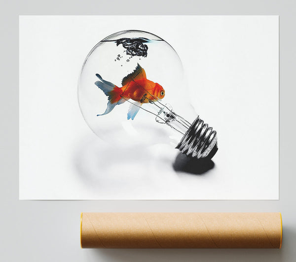 Goldfish Light Bulb Poster